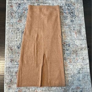 Free People Skyline Midi Skirt - Beige/Tan/Cream